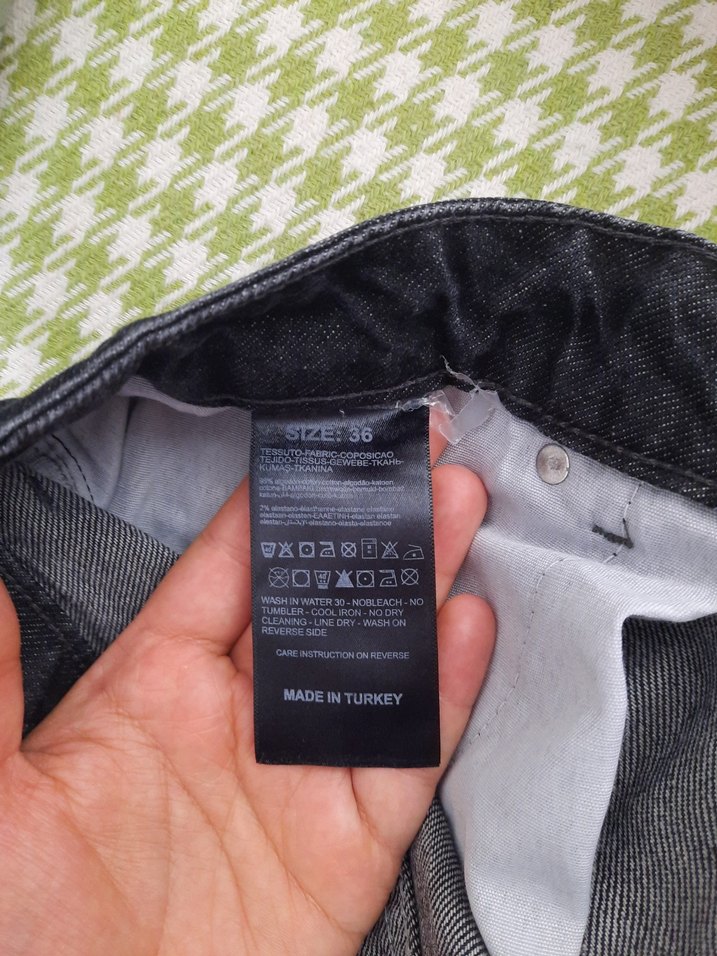 Gri Erkek Kot Pantolon Bel Detaylı - Görsel 4