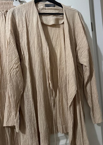 Bej Kadın Keten Salaş Takım L-XL beden - Görsel 2