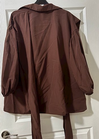 Kahverengi Salaş Kadın Gömlek - Görsel 3