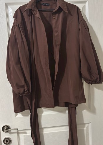 Kahverengi Salaş Kadın Gömlek - Görsel 2