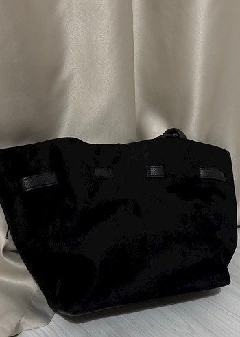 Siyah Süet Tokalı Kadın Çanta - Görsel 3