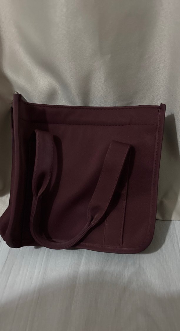 Bordo Fermuarlı Kadın Çanta - Görsel 2