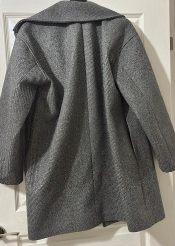 Gri Çift Düğmeli Kaban - Görsel 2