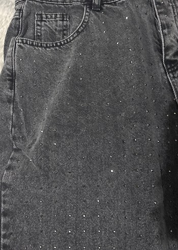 Gri Kadın Denim taşlı Pantolon - Görsel 2