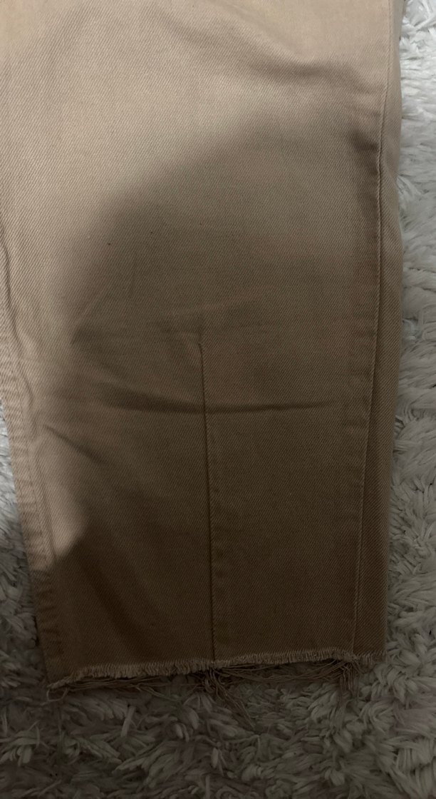 Bej Rahat Kesim Kadın Keten Pantolon - Görsel 2