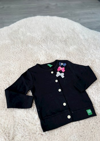 Kız Çocuk Renkli Baskılı Düğmeli Hırka - Görsel 2