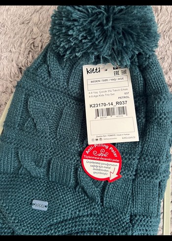 kitti Mavi Örgü Erkek Bere, Eldiven ve Atkı Seti - Görsel 3