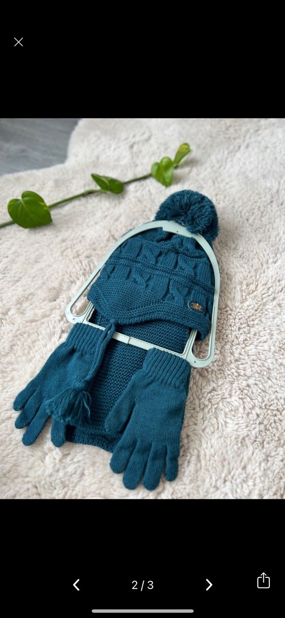 kitti Mavi Örgü Erkek Bere, Eldiven ve Atkı Seti - Görsel 2