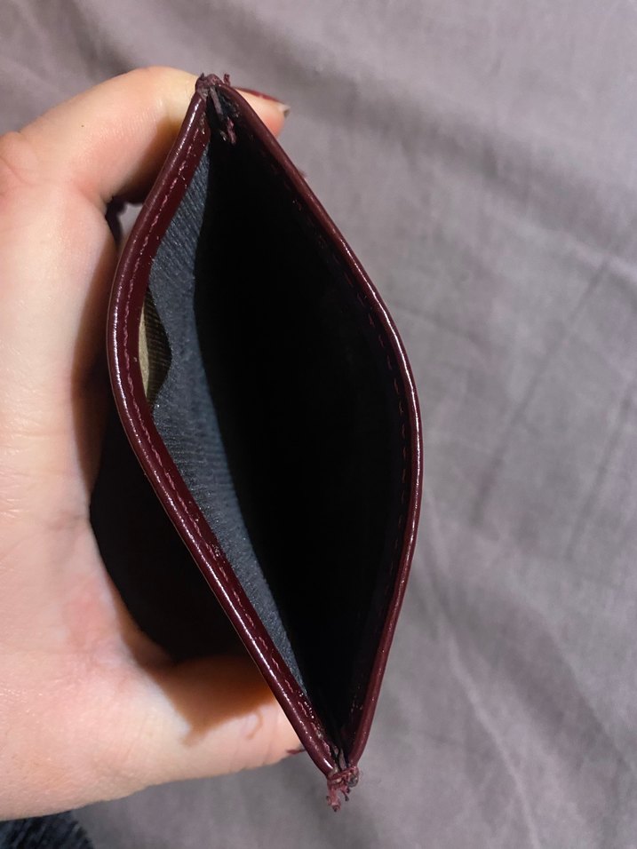 Bordo Parlak Deri Kadın Cüzdanı - Görsel 3