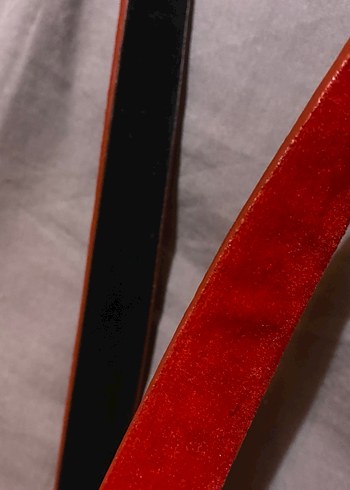 Kırmızı Parlak Deri Kadın Kemer - Görsel 4