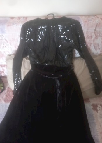 Kadife payetli abiye elbise - Görsel 3