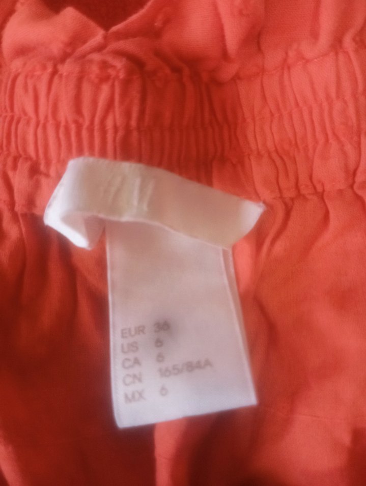 H&M narçiçeği Keten Salaş Drapeli Kadın Bluz - Görsel 4