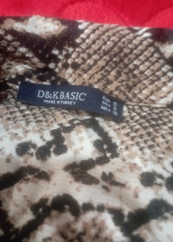 Düğmeli Yılan Desenli Kadın Uzun Kollu Gömlek - Görsel 3