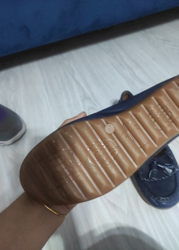 40 Beden Mavi Tokalı Kadın Günlük Düz Ayakkabı