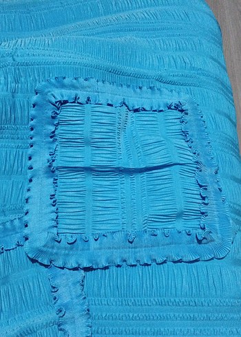 Mavi Düz Yatak Örtüsü - Görsel 5