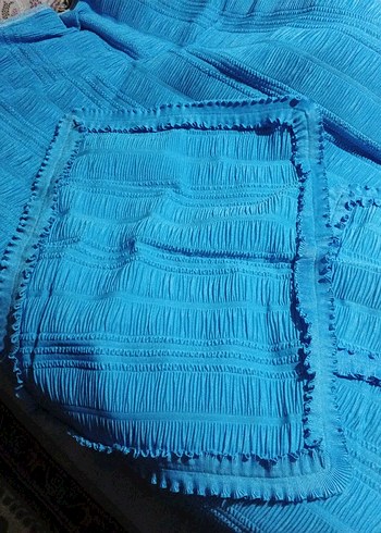 Mavi Düz Yatak Örtüsü - Görsel 7