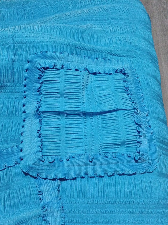 Mavi Düz Yatak Örtüsü - Görsel 5