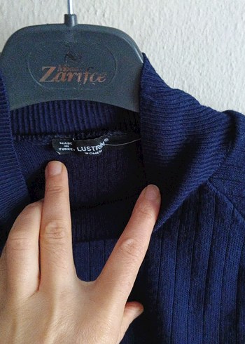 Lacivert Yarım Balıkçı triko Kadın crop Kazak - Görsel 4