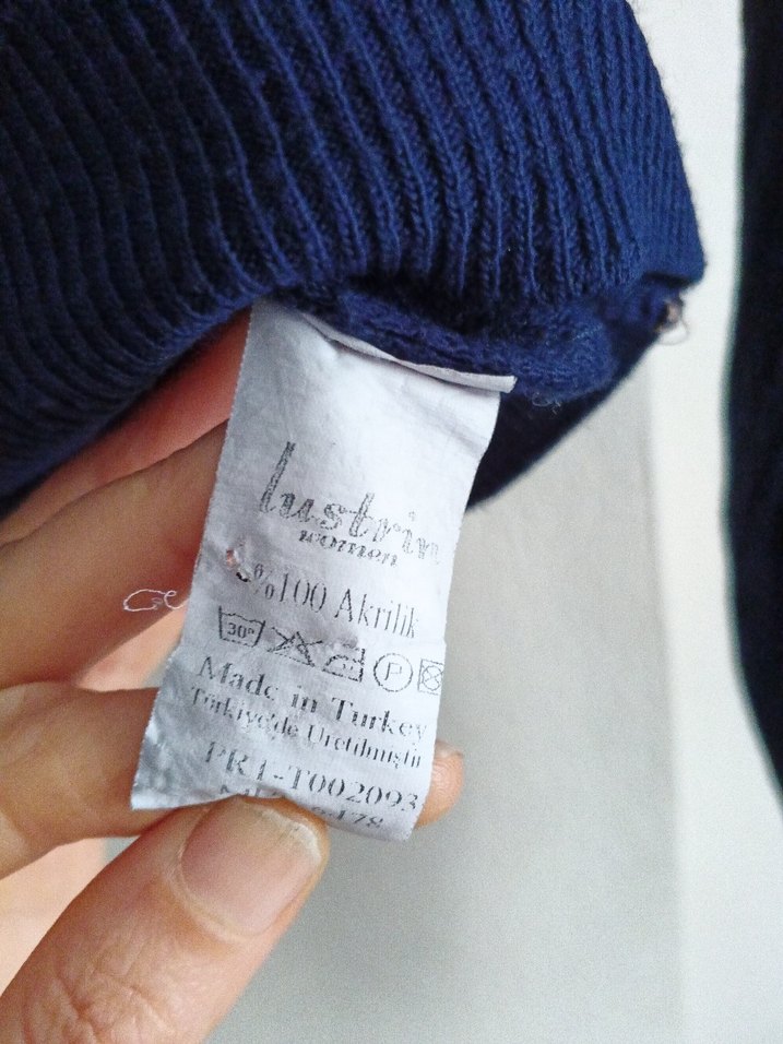 Lacivert Yarım Balıkçı triko Kadın crop Kazak - Görsel 5