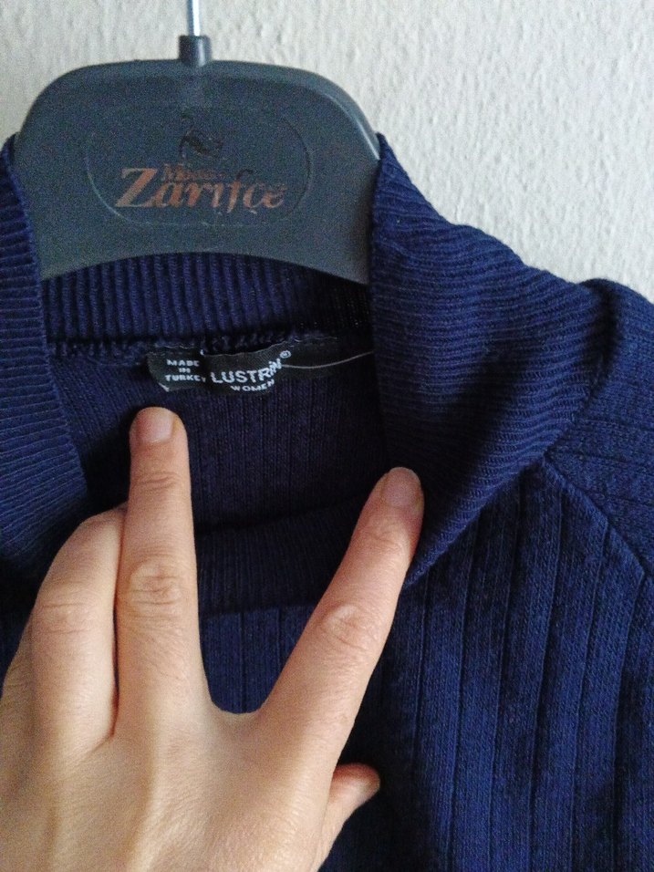 Lacivert Yarım Balıkçı triko Kadın crop Kazak - Görsel 4