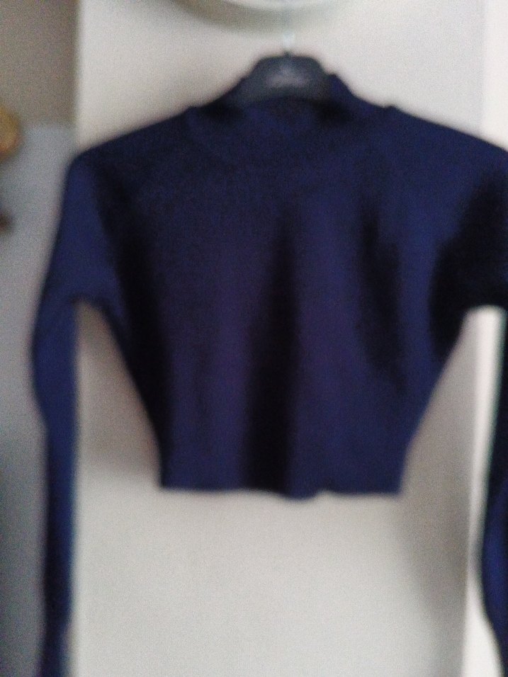 Lacivert Yarım Balıkçı triko Kadın crop Kazak - Görsel 2