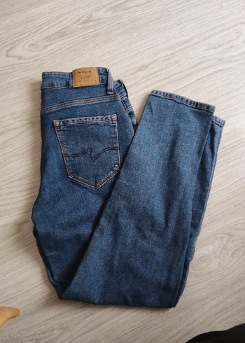 Kadın Lacivert Denim Normal Paça Pantolon - Görsel 4
