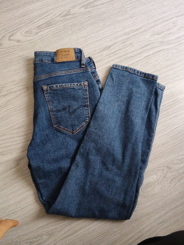 Kadın Lacivert Denim Normal Paça Pantolon - Görsel 4