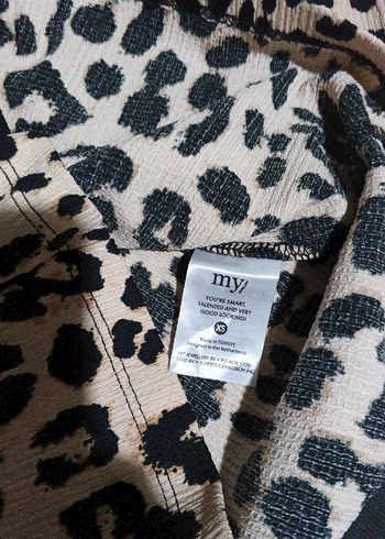 Leopar Desenli Uzun Kollu Balıkçı Yaka Bluz - Görsel 4