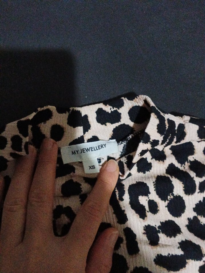 Leopar Desenli Uzun Kollu Balıkçı Yaka Bluz - Görsel 3