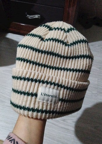 Çizgili Kadın Örgü Bere - Görsel 2