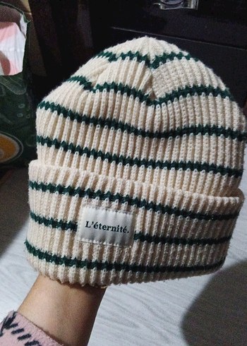 Çizgili Kadın Örgü Bere - Görsel 4