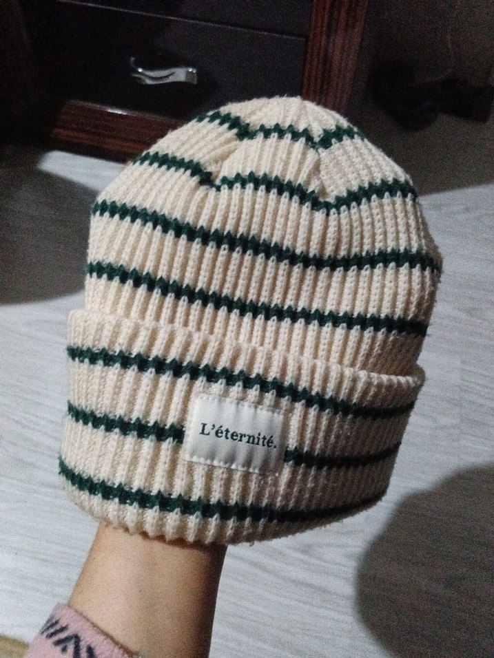 Çizgili Kadın Örgü Bere - Görsel 2