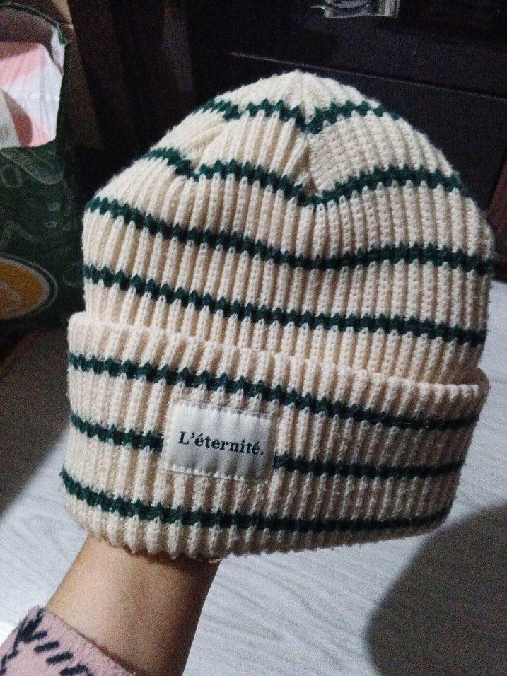 Çizgili Kadın Örgü Bere - Görsel 4