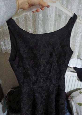 Siyah Dantelli Midi Gotik Elbise - Görsel 3