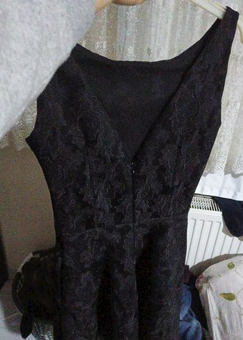 Siyah Dantelli Midi Gotik Elbise - Görsel 4