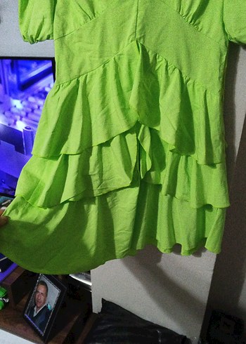 Pembe V Yaka Midi Elbise - Görsel 9