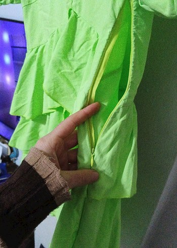 Pembe V Yaka Midi Elbise - Görsel 8