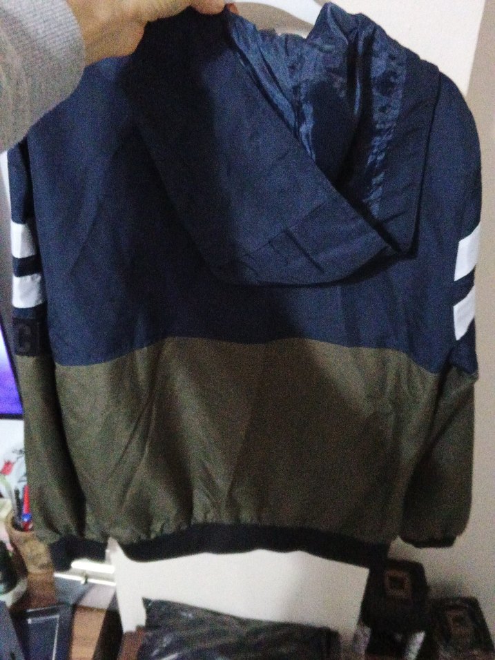 Haki ve Lacivert Renkli Fermuarlı Streetwear mont - Görsel 3