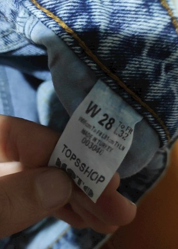 28 Beden mavi Renk Mavi Tie-Dye Denim Salaş Kot Pantolon
