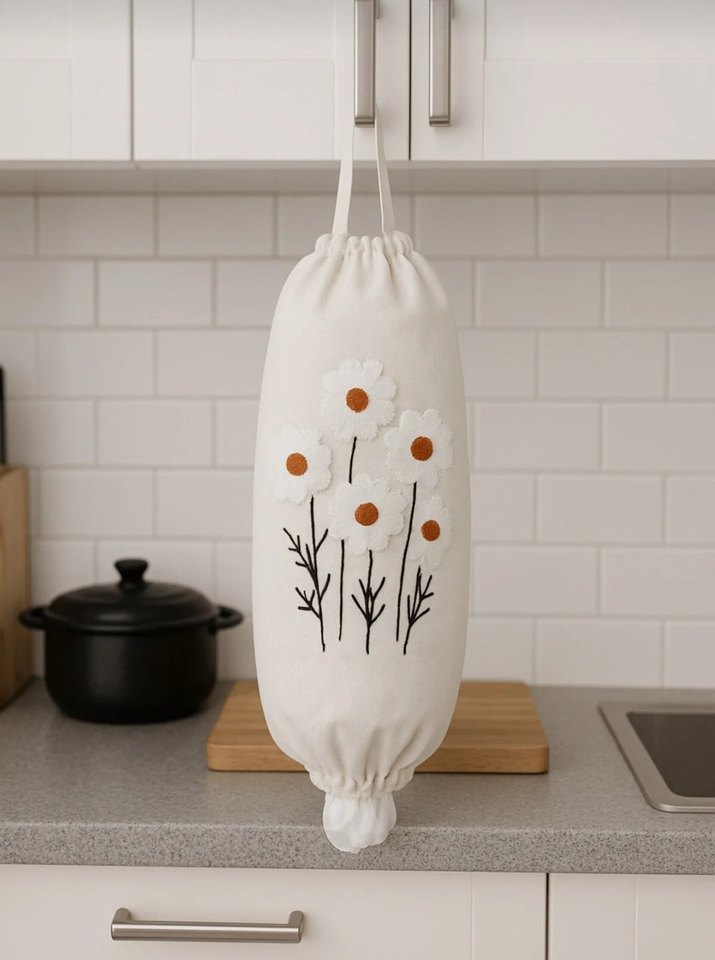 Punch İşlemeli Mutfak Önlüğü Poşet lik Takım - Görsel 3