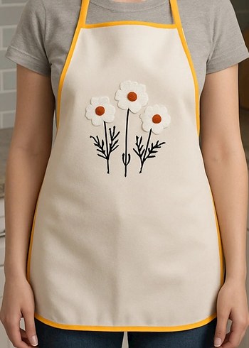 Punch İşlemeli Mutfak Önlüğü Poşet lik Takım - Görsel 2