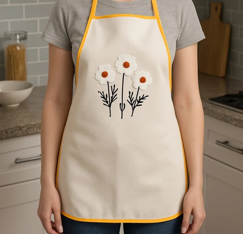 Punch İşlemeli Mutfak Önlüğü Poşet lik Takım - Görsel 2