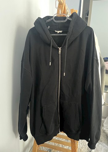 Addax Siyah Kadın Oversize Sweatshirt Yüksek Yaka