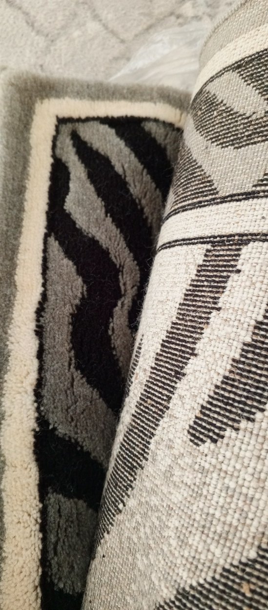 Gri Zebra Desenli Modern Halı - Görsel 2