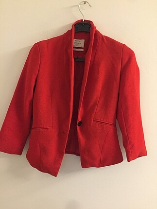 #bershka kırmızı mini blazer ceket