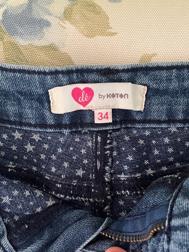 Koton Kadın Mavi Kemerli Mini Denim Şort - Görsel 3