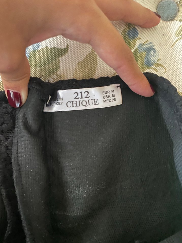 Siyah Dantel Midi Straplez Kadın Elbise - Görsel 2