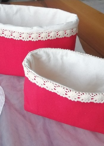 Kırmızı Dantelli çok amaçlı organizer - Görsel 3