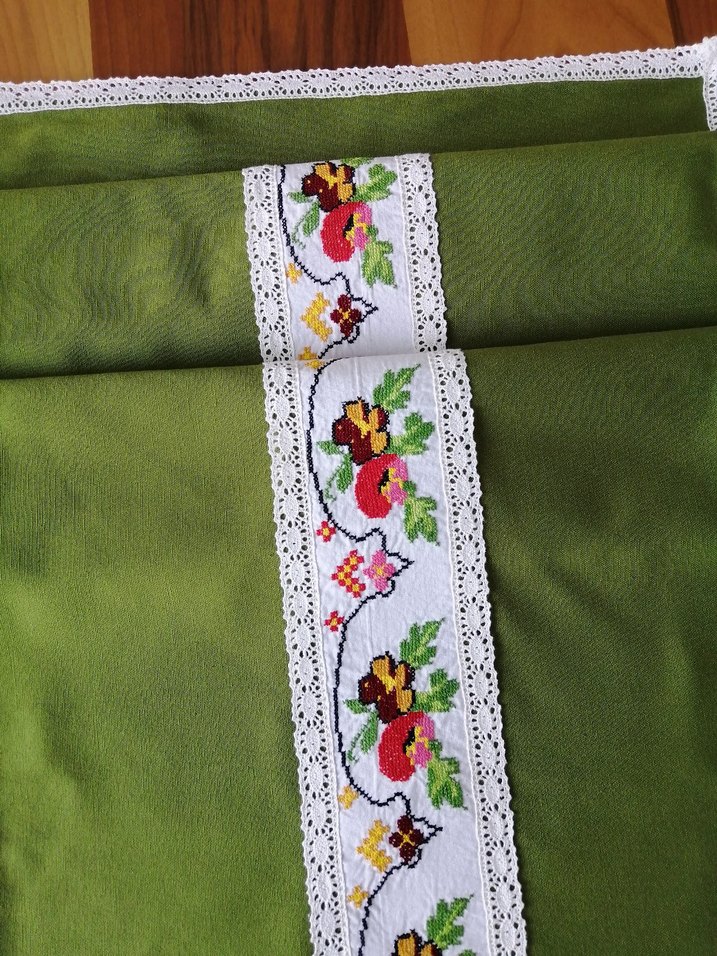 Kanaviçe detaylı runner masa örtüsü - Görsel 3