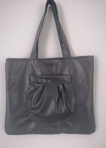 Gri Tasarım Kadın Deri Omuz Çantası - Görsel 2